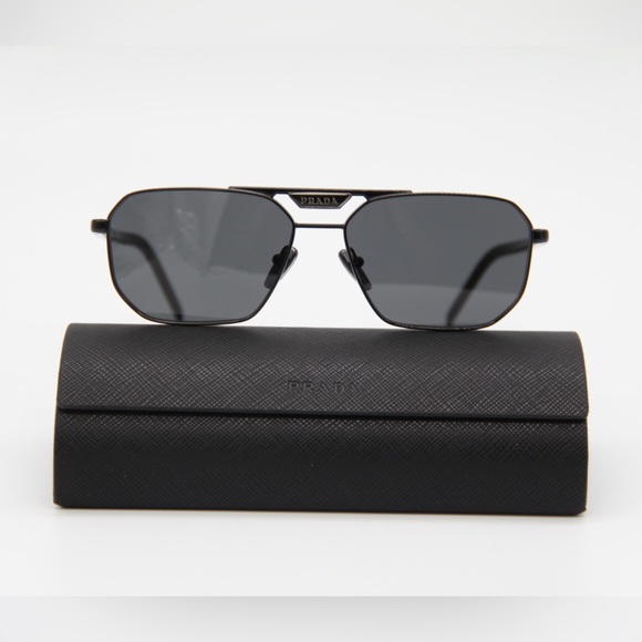 NEW PRADA PR58YS 1AB5S0 SUNGLASSES PRADA SPR 58Y BLACK UNISEX EYEWEAR PR 58YS - Picture 3 of 13